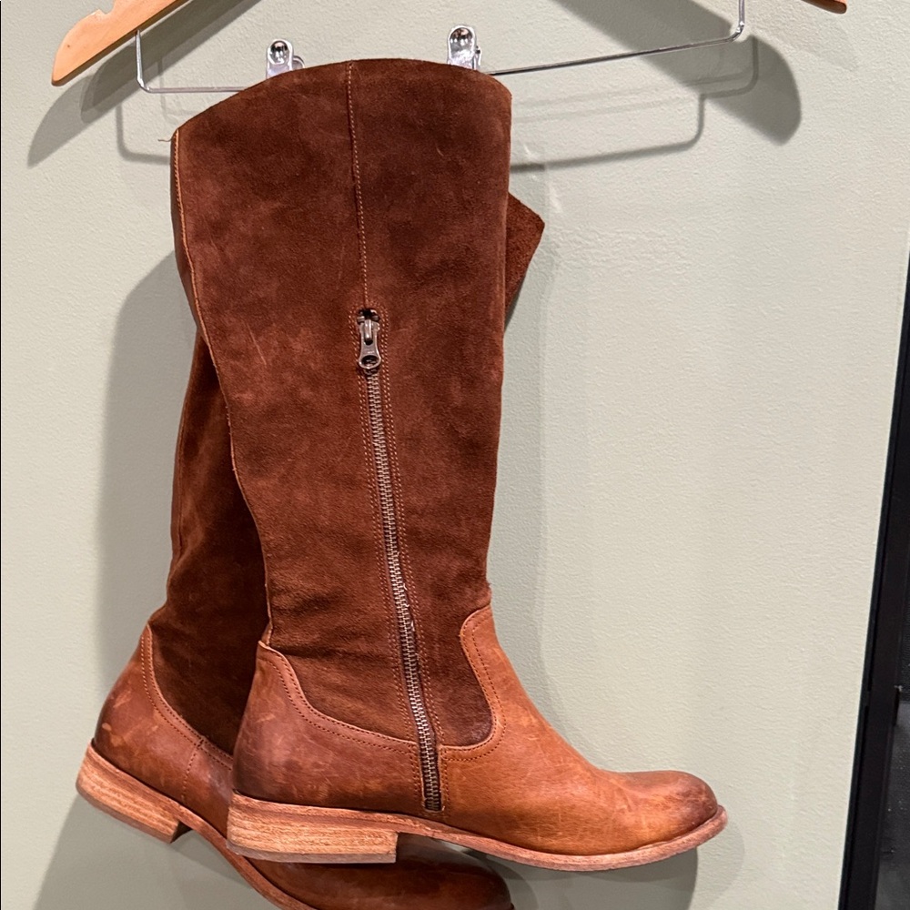 Kork-Ease Chestnut Suede Heeled Boots - Picture 3 of 5